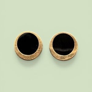 Chic Black and Gold Stud Earrings